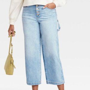 Universal Thread Women's High-Rise Wide Leg Cropped Jeans Light Wash 18/34R